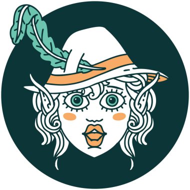 Elf şair karakter yüzü simgesi