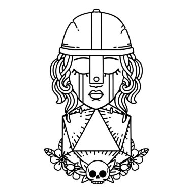 Siyah ve Beyaz Dövme stili ağlayan insan dövüşçüsü.