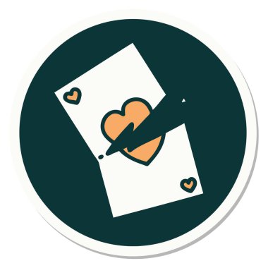 Dövme çıkartması geleneksel stil yırtık bir kart