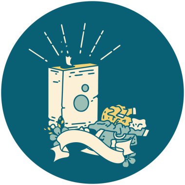 Dövme stili deterjan ve giysi yığını ikonu