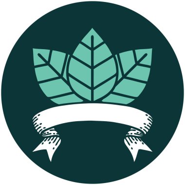 Yaprak sancağıyla dövme biçimi simgesi