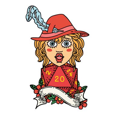 Retro Dövme Tarzı 20 zarlı insan ozanı