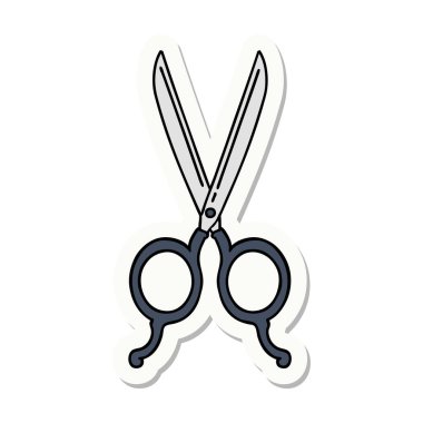 Geleneksel berber makas stili dövme çıkartması