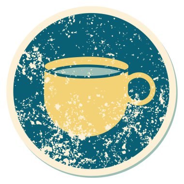 Kahve fincanının sembolik dövmeli görüntüsü