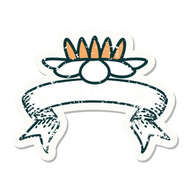 Zambak desenli eski bir etiket.