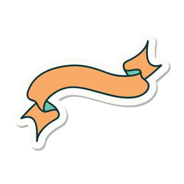 Dövme çıkartması geleneksel bir pankart stiliyle