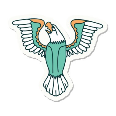 Amerikan kartalının geleneksel stiliyle dövme çıkartması.