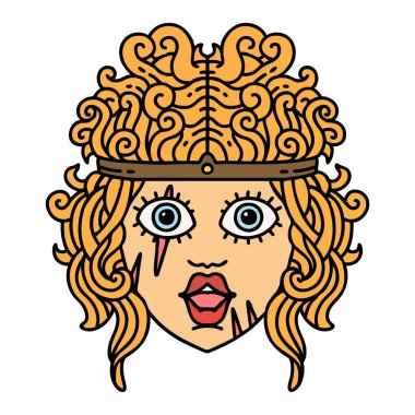 Retro Dövme Tarzı İnsan Barbar Karakteri