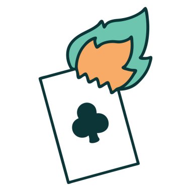 Yanan bir kartın ikonik dövme tarzı görüntüsü