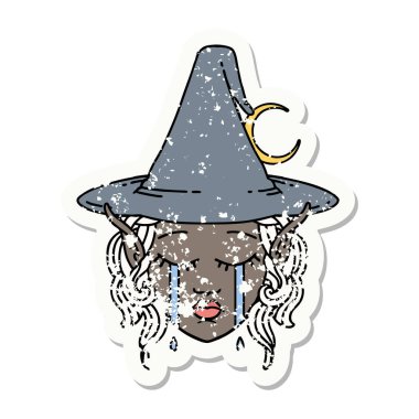 Retro Dövme Biçimi ağlayan elf büyücüsü karakter yüzü