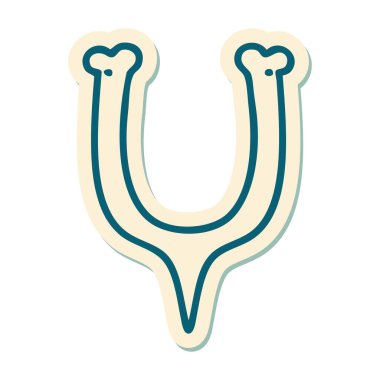 Geleneksel bir dilek kemiği stiliyle dövme çıkartması.