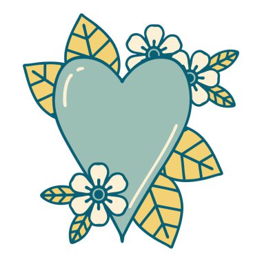 Botanik bir kalbin ikonik dövme görüntüsü