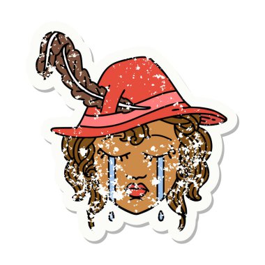 Retro Dövme Tarzı Ağlayan İnsan Ozanı