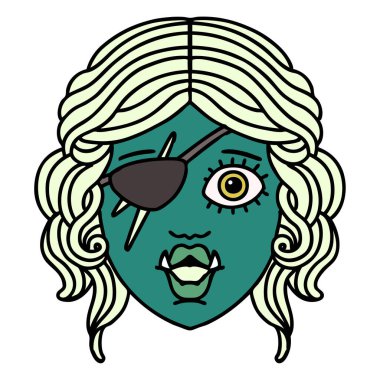 Retro Dövme Biçimli Ork karakter yüzü