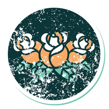 Bir buket çiçeğin sembolik dövmeli resmi.