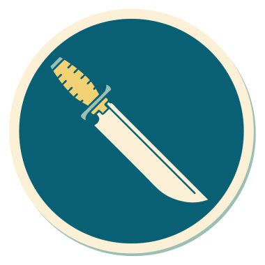 Geleneksel bıçak stili dövme çıkartması.