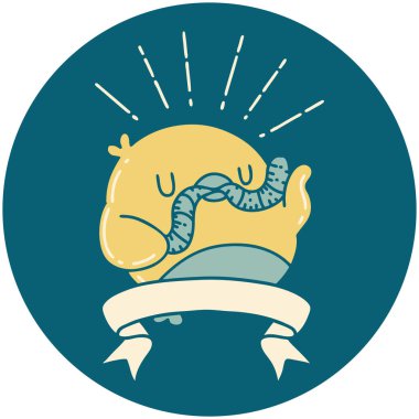 Solucan dövmeli Robin ikonu.