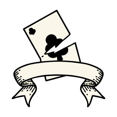 Yırtık kart pankartıyla geleneksel dövme