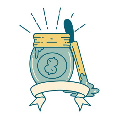 Dövme stili fıstık ezmeli parşömen.