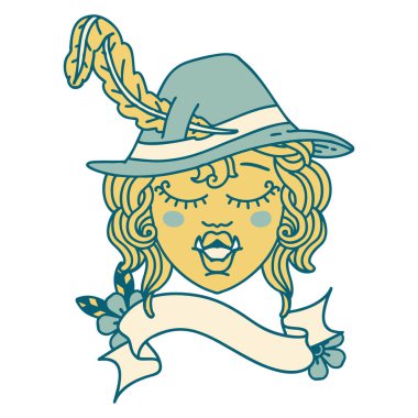 Retro Dövme Biçimli Ork Ozan karakteri 