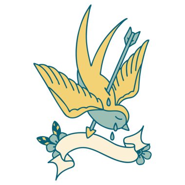 Kırlangıç gibi ağlayan geleneksel dövmeli.