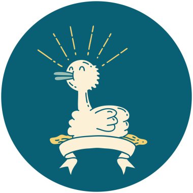 Yüzen ördek dövmesi ikonu