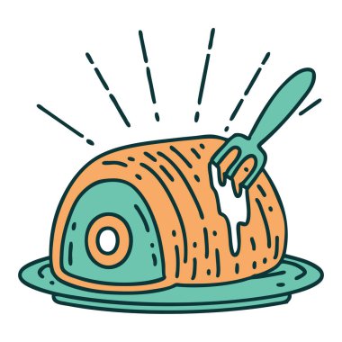 Geleneksel dövmeli biftek resmi.