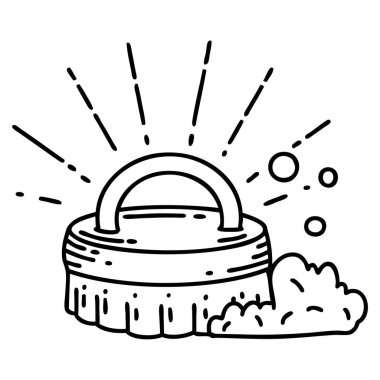 Geleneksel siyah çizgili dövme fırçası çizimi