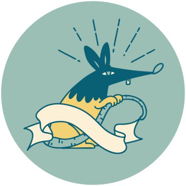 Dövme stili sinsi fare ikonu