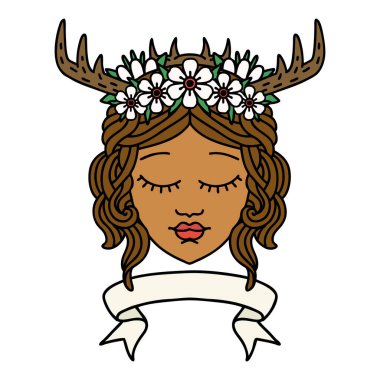 Retro Dövme Biçimli İnsan Druid karakteri