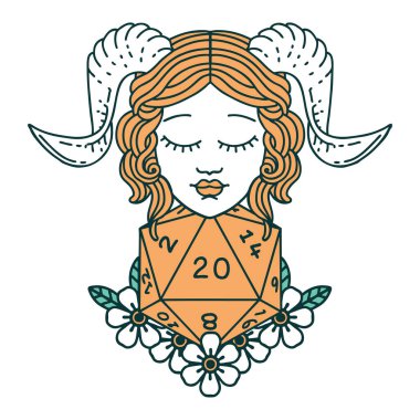 Retro Dövme Biçimi Doğal 20 D20 zar atışıyla düzenleme