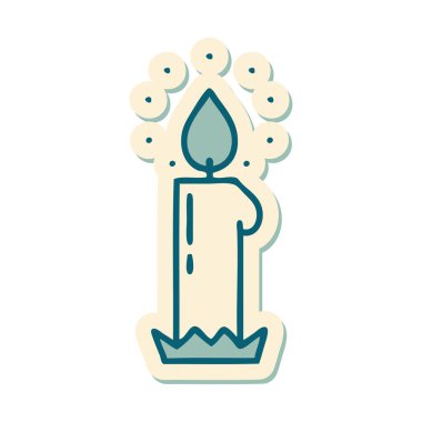 Geleneksel mum stiliyle dövme çıkartması.