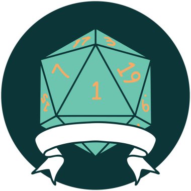 Doğal bir d20 zar atma simgesi