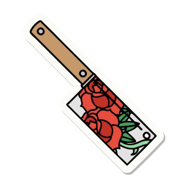 Satır ve çiçeklerin geleneksel stiliyle dövme çıkartması