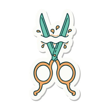 Geleneksel berber makas stili dövme çıkartması