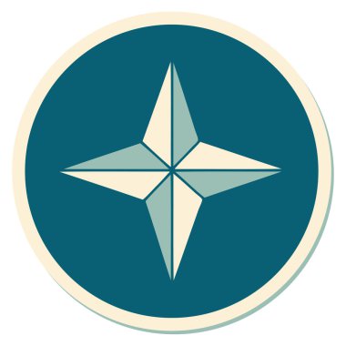 Geleneksel bir yıldız stiliyle dövme çıkartması