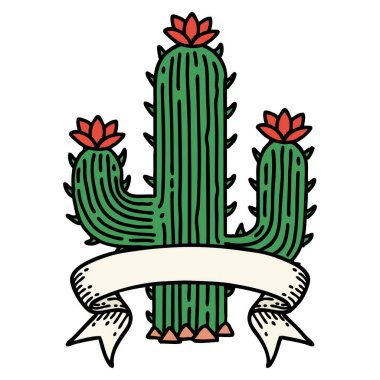 Kaktüs sancağıyla geleneksel dövme.