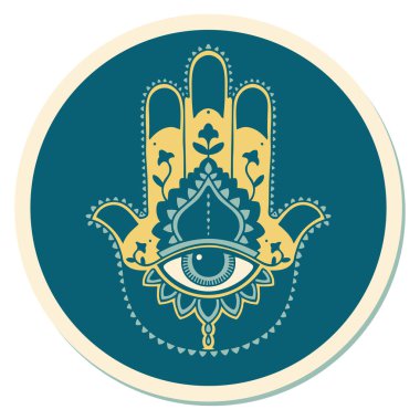 Geleneksel bir hamza stili dövme çıkartması.