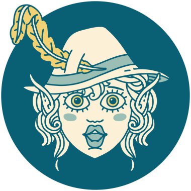 Retro Dövme Biçimi elf karakter yüzü