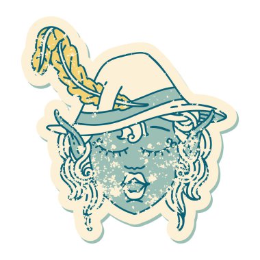 Retro Dövme Biçimi elf karakter yüzü