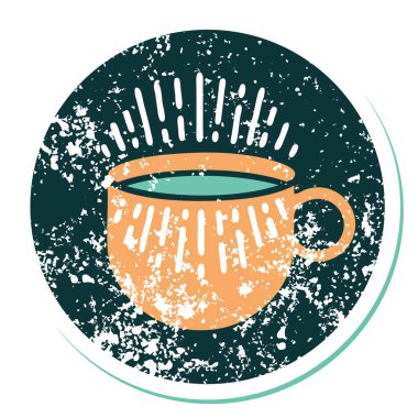 Kahve fincanının sembolik dövmeli görüntüsü