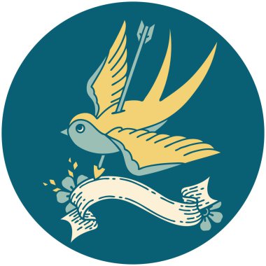 bir kırlangıç bayrağıyla dövme biçimi simgesi