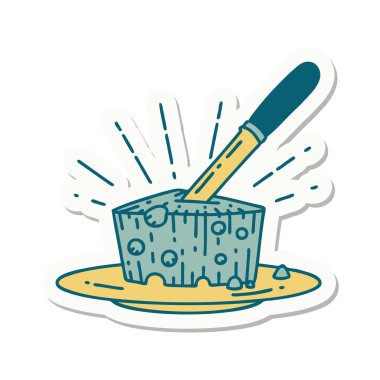 Dövme stili peynir etiketi.