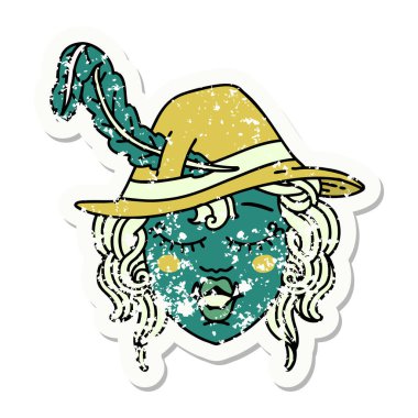 Retro Dövme Biçimli Ork Ozan karakteri 