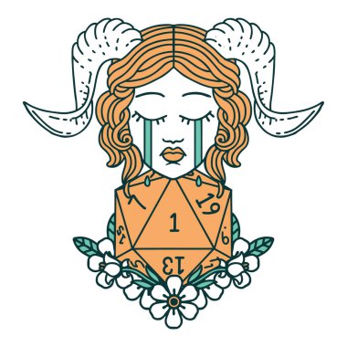 Retro Dövme Biçimi ağlama Doğal bir D20 zar atışıyla kiremit döşeme