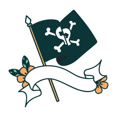 Korsan bayrağıyla geleneksel dövme