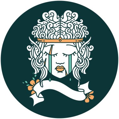 Ağlayan elf barbar karakter ikonu