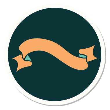 Dövme çıkartması geleneksel bir pankart stiliyle