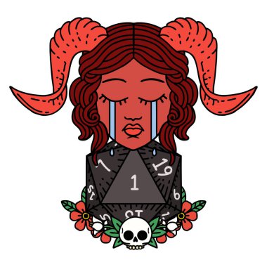 Retro Dövme Biçimi ağlama biçimi doğal bir D20 zar atma ile kiremit dökme karakteri