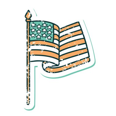 Amerikan bayrağının sembolik dövmeli resmi